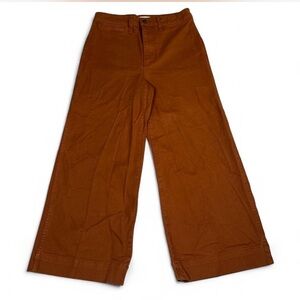 Madewell Slim Emmett Wide-Leg Crop Jeans Warm Nutmeg Size 27 Stretch Preppy Boho